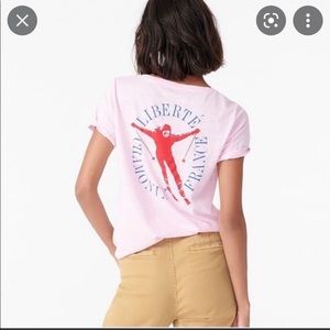 J. Crew pink ski T-shirt Medium